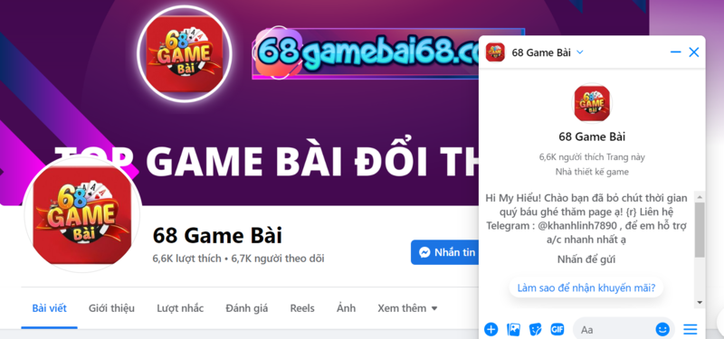 Liên lạc với 68gamebai qua các kênh chat trực tuyến phổ biến