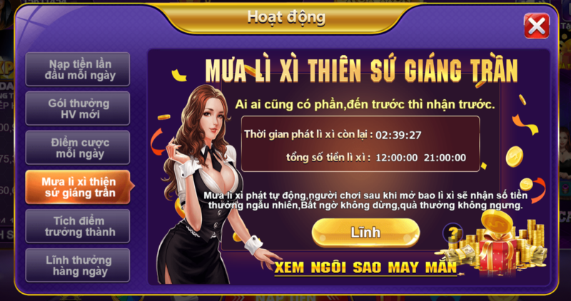 Mưa lì xì nhận thưởng hấp dẫn tại 68 game bài