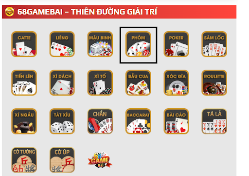 Phỏm là một lựa chọn rất được người chơi ưa thích tại cổng game 68 gamebai