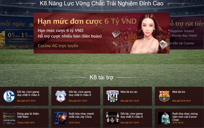 K8 - Nhà cái cá cược có chứng nhận uy tín hàng đầu châu Á